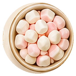 Tigela de mini marshmallow